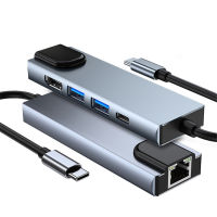 USB C hub multi-port adapter Fast Ethernet port type-c 5 in 1 hub USB3.0 4k HDMI output network