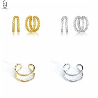 1Pcs Double Circle Ear Cuff Faux Earrings for Women Man Fake Piercing Cuffs Earclips Accessories Vintage Punk Fine Jewerly