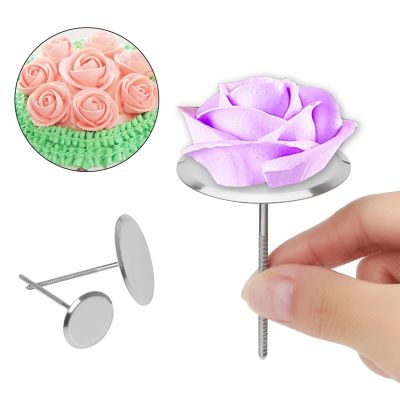【hot】 Piping Tips Chocolate Biscuit Flowers Decorating Needle Stands Transfer Tray Baking Pastry Tools