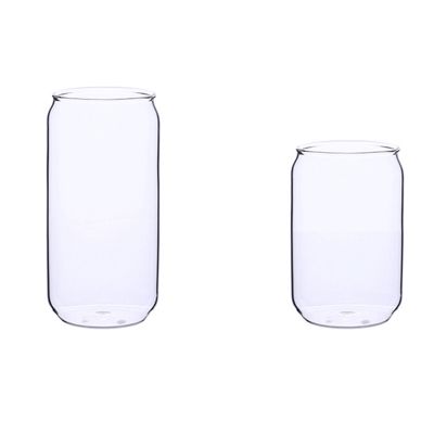 3 Piece Set Creative Heat-Resistant Glass Water Cup Cans Milk Tea Coffee Straw Cup Cocktail Glass