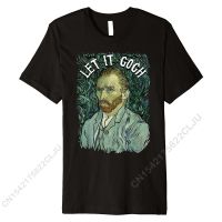 Let It Gogh Artist T Shirt - Vincent Van Gogh Funny Graphic T Shirt For Men Simple Style Tops Tees Family Casual Cotton