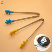 RAI Hand Shape Silicone Tongs Heat Resistance Stainless Steel Mini Small Tiny Kitchen Tongs For Food Sugar Ice Salad Buffet