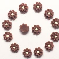 100Pcs 10mm coffee rose Resin Flowers Decoration Crafts Flatback Cabochon For Scrapbooking Kawaii Cute Diy Accessories