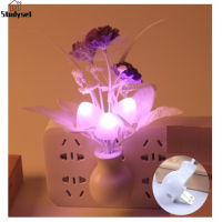 Studyset IN stock LED Lilac Night Lamp Lovely Colorful Mushroom Romantic Lilac Night Lamp With Smart Light Sensor US/EU Plug