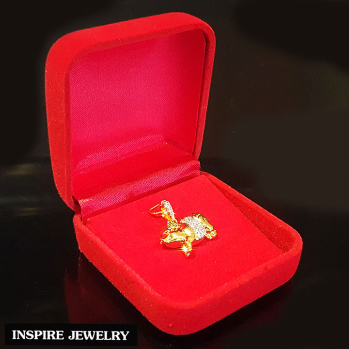 inspire-jewelry-จี้หมูทองฝั่งเพชร-cz-ตัวเรือนทองแท้-24k-งานจิวเวลรี่-งดงาม-ให้โชคลาภเสริมอำนาจวาสนา-แก้ชง-สมบูรณ์-พร้อมกล่องทอง