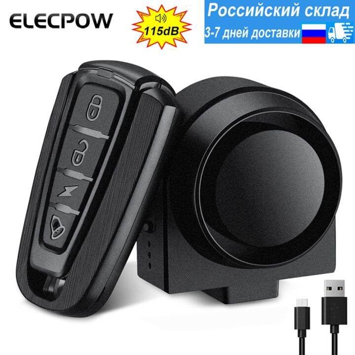 Elecpow Wireless Waterproof Bike Vibration Alarm USB Charging Remote