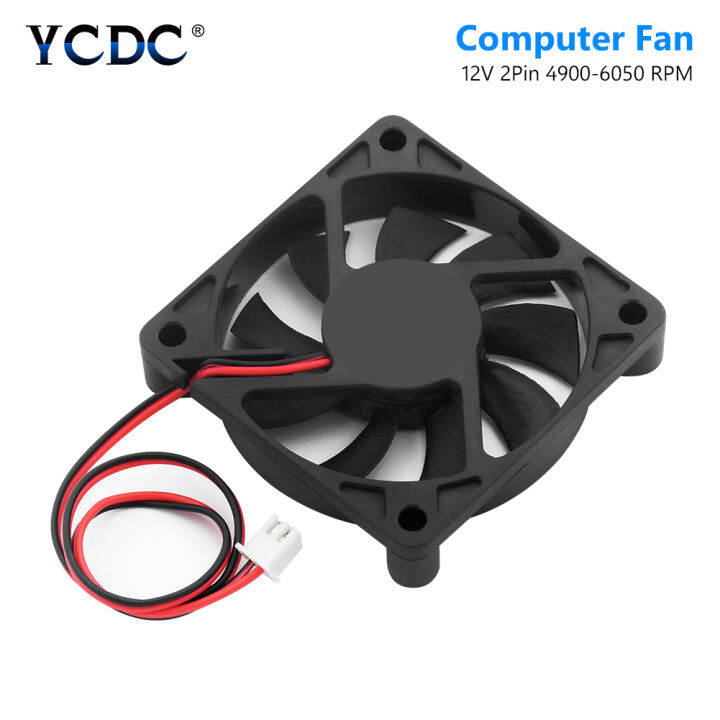 4pcs-12v-2pins-60มม-6010-dc-พัดลม60x60x10มม-6ซม-cooling-cooler-พัดลมคอมพิวเตอร์-pc-cpu-case-cooling-ball-แบริ่ง-fane