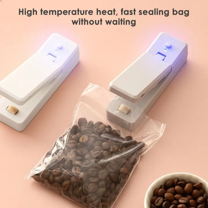 2 IN 1 USB Chargable Mini Bag Sealer Heat Sealers With Cutter K*nife