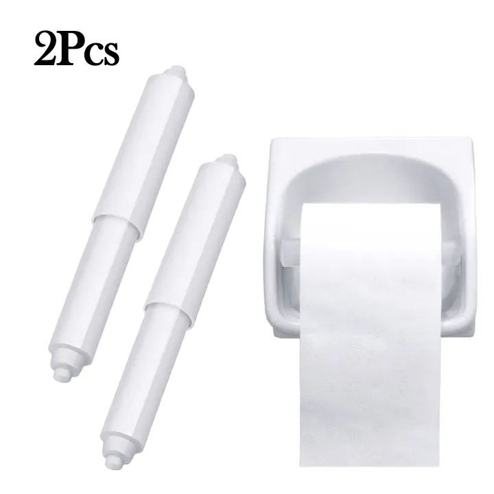 Plastic Toilet Paper Holder Rod Spring Loaded Replacement Bathroom Roller  Accessories - White