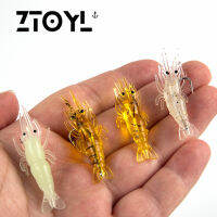 ZTOYL 10pcs 4cm เทียมอ่อนกุ้งล่อหนอนสำหรับตกปลาเหยื่อเบ็ด crankbait lures