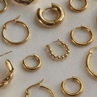 【YP】 Gold Color Hoop Earrings for Small Round Ear Rings Steampunk Accessories