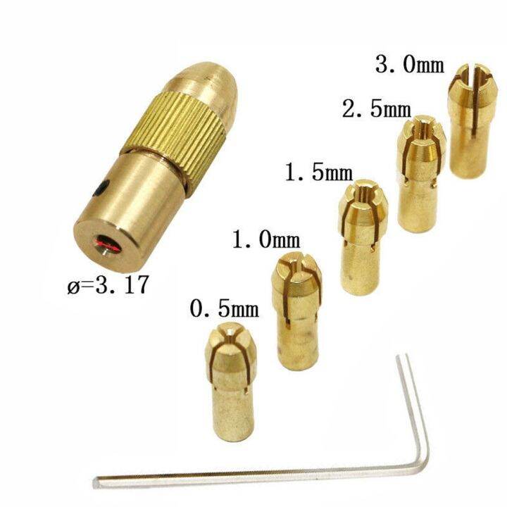 หัวจับดอกสว่านหัวเจาะทองเหลือง7ชิ้น-ชุด0-5-1-0-1-5-2-5-3-0มม-อุปกรณ์เครื่องบดไฟฟ้า