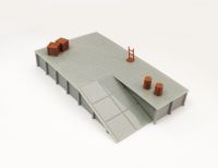 Outland Models Platform / Loading Dock (wide) w Goods HO Scale Train Railway