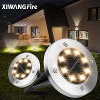 【LZ】☁✑¤  8 LED Solar Jardim Luzes Ao Ar Livre Power Disk Jardim Decoração Solar Underground Light Spotlight Enterrado Led lâmpada da noite