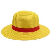 Luffy Straw Hat Halloween Cartoon Sun Hat Performance Straw Hat Cosplay Summer Hat Party Prop Holiday Stage Show Costume standard