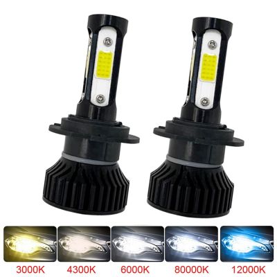 Muxall 2PCS LED 16000LM New 4side Mini Car Headlight Bulbs H1 H7 H8 H9 H11 Headlamps Kit 9005 HB3 9006 HB4 Auto Lamps 4300K Bulbs  LEDs  HIDs