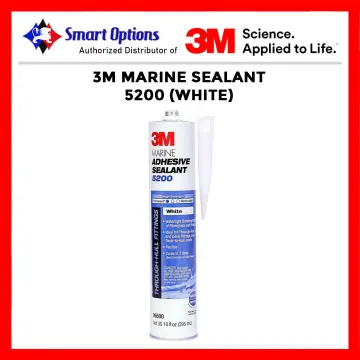 3M Marine Grade Silicone Sealant, 08027, 1/10 Gallon, White