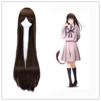 [COD] quality one meter anime wig dark brown long straight hair 100cm universal cosplay