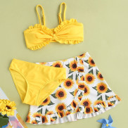 Trẻ sơ sinh thiết lập trang phục ruffles bikini áo tắm đồ bơi mùa hè rỗng