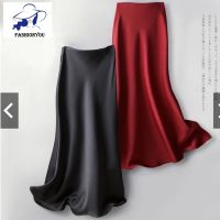 COD ✐ CUZ81VG V SHOP Satin skirt women A line retro mid-length Long skirt labuh kembang smooth high quality women high waist long maxi skirts 高端醋酸气质A字大摆裙复古绸缎高腰中长款洋气女半身裙