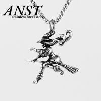 【YF】□  316L Witch Broomstick Pendants Jewelry Making Magician Couple