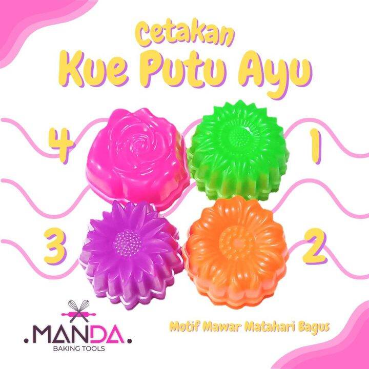 Cetakan Kue Putu Ayu Roti Kukus Puding Motif Bunga Mawar Matahari Bagus