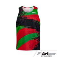 ARI KENYA ULTRALIGHT RUNNING TANK - BLACK/RED/GREEN เสื้อวิ่งอาริแขนกุด  เคนย่า สีแดงเขียว