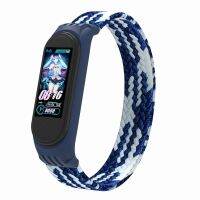 【Chat-support】 SAQLAIN RAZA สายกำไลข้อมือเปลี่ยนหัวได้ไนลอนถักแบบเดี่ยวสำหรับ Mi Band 5 3 4สายซิลิโคนไนลอนสำหรับ Miband 4 5 3 NFC