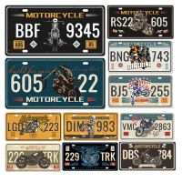 【YF】❈  Car License Plate Sign Rust Shabby Motorcycle Tin Signs Garagre Bar Wall Motor Poster