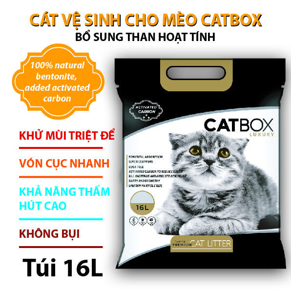 Cát vệ sinh mèo Catbox 16L/8kg: Với Cát vệ sinh mèo Catbox 16L/8kg, việc giữ cho ngôi nhà của bạn sạch sẽ và thoáng mát không còn là một khó khăn nữa. Sản phẩm này được chế biến từ các nguyên liệu tự nhiên, đảm bảo an toàn cho mèo và các thành viên trong gia đình. Hãy xem bức ảnh để khám phá thêm về sản phẩm này.
