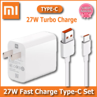 xiaomi สายชาร์จxiaomi + หัวชาร์จเร็ว 27W Fast Charger QC 4.0 Turbo Charge power adapter USB type c cable for mi 8 9 se 9t CC9 redmi note 7 k20 pro