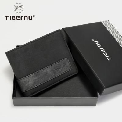 Tigernu New Leather Short Wallet For Men Thin Small Purse Casual Men Card Holder Coin Wallet Money Purse For Men Male Mini Bag
