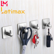 Bộ 4 Móc Dán Tường Treo Đồ Inox 304 Latimax MD02 Hình Trụ Vuông