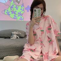 COD SDFGDERGRER Spongebob Squarepants Pie Daxing Summer New Style Pajamas Female Students Casual ins Sweet Cute Cartoon Homewear