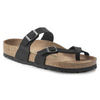 Birkenstocks Mayari Vegan Birkibuc Unisex Regular Width Sandals in Black - 1021176