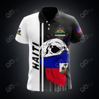 2023 NEW Style Custom Name Haiti Coat Of Arms Skull Scarf Flag Polo Shirtsize：XS-6XLNew product