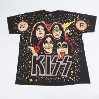 เสื้อวงKISS ลายโอเวอร์ปริ้น ตะเข็บเดี่ยวบนล่าง สไตล์วินเทจ สกรีนทั้งตัว ผ้านอก เสื้อOVP เสื้อโอเวอร์ไซส์ เสื้อวงดนตรีต่างประเทศ