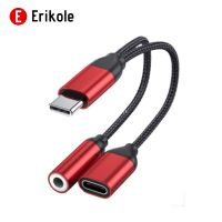 [HOT TALQQQWWEGE 583] Erikole Type C ถึง3.5มม. แจ็คหูฟังอะแดปเตอร์ Usb C ถึง3.5มม. Aux Audio Converter สำหรับ Andirod โทรศัพท์แท็บเล็ต