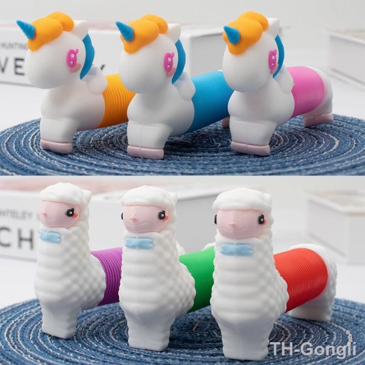 hot-soft-silicone-telescopic-tube-unicorn-childrens-decompression-creativity-design-alpaca-diverse-venting-kawaii