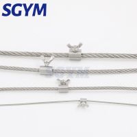 2pcs 304 stainless steel handscrew clamp wire rope fasteners butterfly buckle for 2 3 4 5 6 8 10 12 14mm steel wire Coil Springs