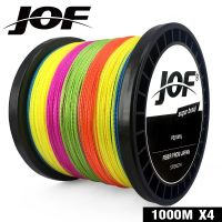 JOF เอ็นตกปลาตกปลา4เส้น PE ถัก100เมตร150เมตร300เมตร500เมตร1000เมตรน้ำเค็มหลายสีทอลายพรางสายตกปลา