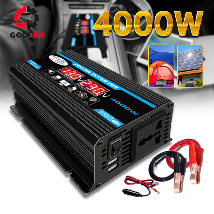 Inverter 12v To 220v Untuk Mobil Daya Puncak 4000W Inverter DC 12V Ke ...