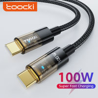 Toocki 100วัตต์ค่าเร็ว4.0 3.0 PD Type C เพื่อพิมพ์ C เคเบิ้ลอย่างรวดเร็วชาร์จ USB C ถึง C PD ชาร์จสายเคเบิ้ลที่มีไฟ LED