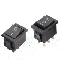 AC 6A/250V 10A/125V 6 Pin 21x15 mm 2 Position 3Position Boat Rocker Switch on off Switch KCD1 Black 21x15mm