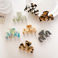 Acetate Leopard Hair Claw Marble Print Vintage Hair Clip Acrylic Hairpins Headwear Large Hair Crab Clamp Women Hair Accessories