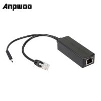 【Online】 C&amp;T e-Mart ANPWOO ตัวแยกสัญญาณแบบแอคทีฟ USB 802.3af ไฟฟ้าผ่านสายอีเธอร์เน็ต2.4A 48V ถึง5V สำหรับ Dropcam หรือราสเบอร์รี่