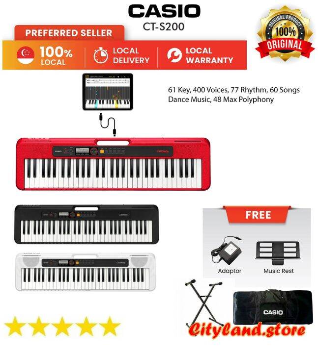 Portable Keyboard Casio CTS 200 / CT-S200 Garansi resmi 1 th original ...