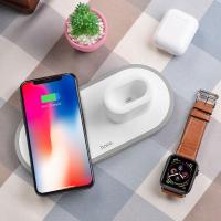 Hoco Wireless charger CW21 Wisdom 3-in-1 tabletop charging dock แท่นชาร์จไร้สาย รองรับระบบชาร์จไร้สายของโทรศัพท์ iPhone, Apple Watch และ แท่นเสียบชาร์จ Airpod