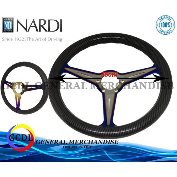 NARDI Carbon Fiber Steering Wheel Universal titanium burnt design