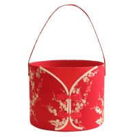 New Years Blessing Bucket Drunk Beauty Chinese Portable Hug Flower Box Style Carrying New Year Gift Bucket